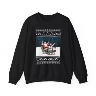 Happy Holiday Santa Jesus Ugly Christmas Sweatshirt For Unisex
