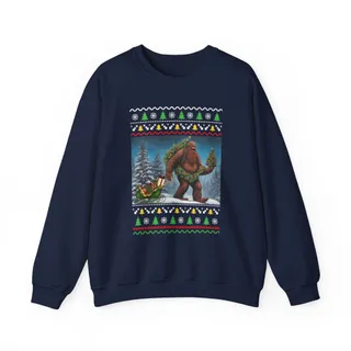 Believe In Bigfoot Funny Ugly Christmas Sweatshirt For Unisex