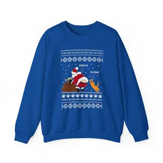 Funny Cat Santa Claws Ugly Christmas Sweatshirt For Unisex