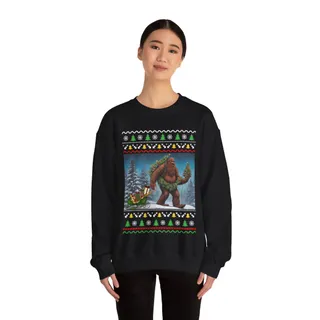 Bigfoot Believe Women's Ugly Christmas Sweatshirt