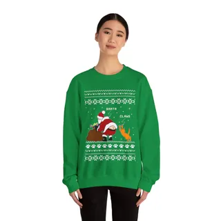 Santa Claws Funny Cat Women's Ugly Christmas Sweatshirt