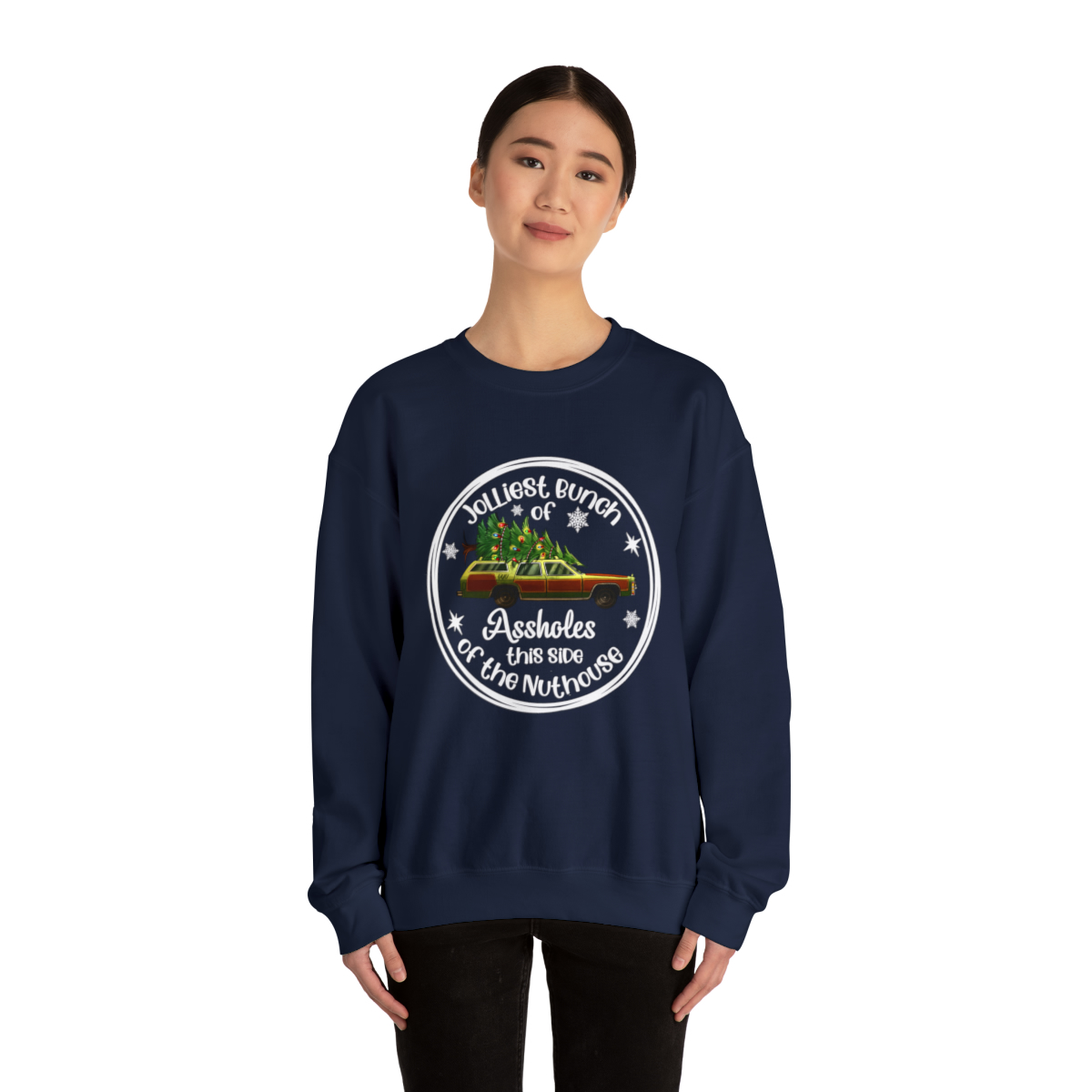 Jolliest Bunch Of Christmas Vacation Car Ugly Sweater Adults