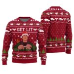 Funny Get Lit Clark Griswold Ugly Christmas Sweater