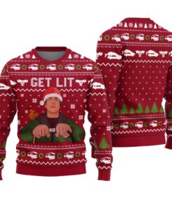 Funny Get Lit Clark Griswold Ugly Christmas Sweater