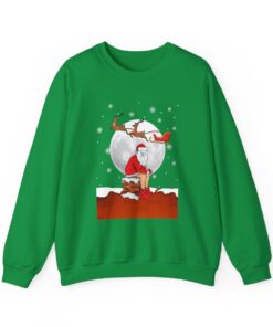 Santa Going Toilet Funny Ugly Christmas Sweatshirt Unisex