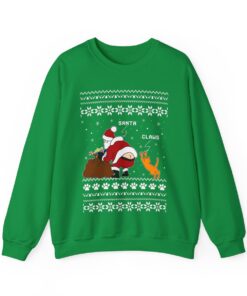 Alternative view of Santa Claws Funny Cat Women's Ugly Christmas Sweatshirt