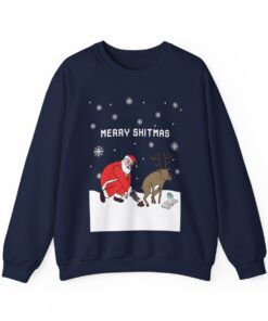 Alternative view of Merry Shitmas Funny Santa Ugly Christmas Sweatshirt For Men