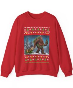 Alternative view of Believe In Bigfoot Men's Ugly Christmas Sweatshirt