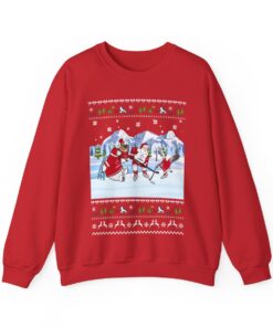 Alternative view of Santa Playing Hockey Funny Ugly Christmas Sweatshirt For Women