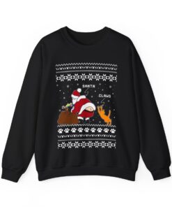 Alternative view of Funny Santa Claws Ugly Christmas Sweatshirt