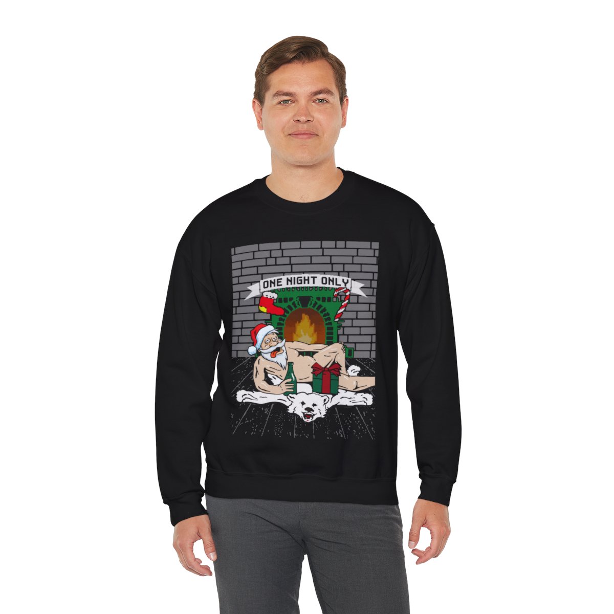 Santa Chill With Beer Funny Ugly Christmas Sweatshirt For Men 17 Santa Chill With Beer Funny Ugly Christmas Sweatshirt For Men - Image 17