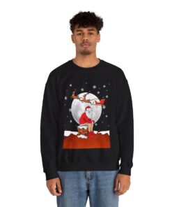 Santa Using Toilet Men's Naughty Ugly Christmas Sweatshirt
