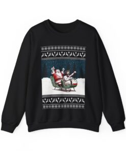 Alternative view of Santa Hang Out With Jesus Ugly Christmas Sweatshirt