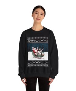 Alternative view of Funny Jesus And Santa Women's Ugly Christmas Sweatshirt