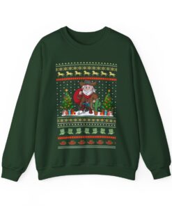 Alternative view of Cowboy Santa Claus Ugly Christmas Sweatshirt For Men