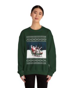 Funny Jesus And Santa Women's Ugly Christmas Sweatshirt