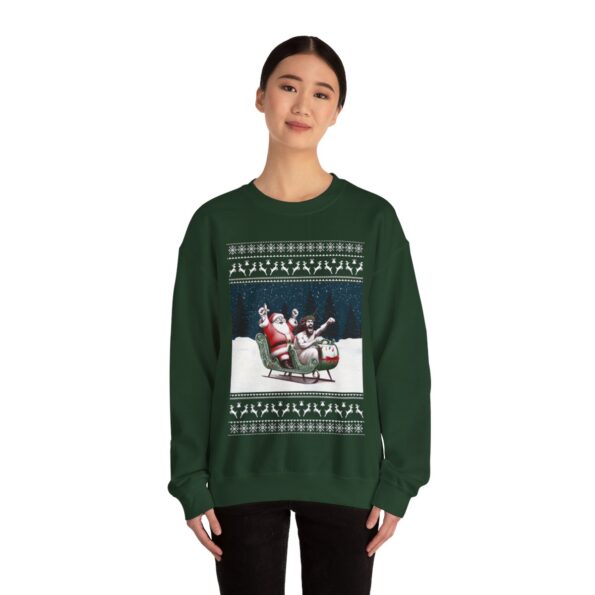Funny Jesus And Santa Women's Ugly Christmas Sweatshirt