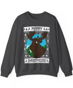 Moose Womens Ugly Christmas Sweatshirt