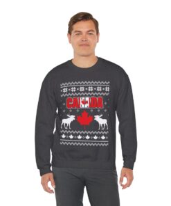 Alternative view of Moose Maple Leaf Canada Ugly Christmas Sweater For Men