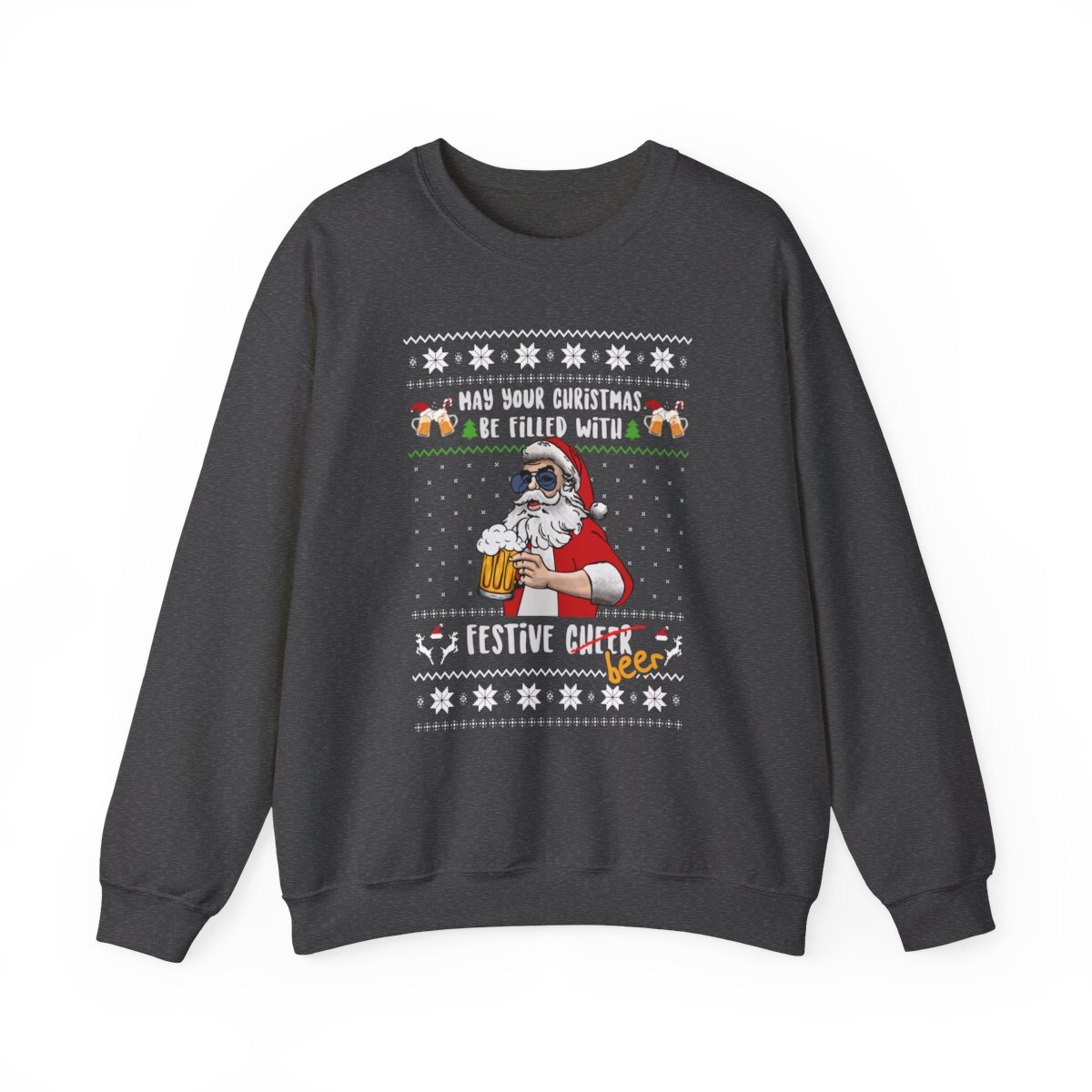 Festive Beer Funny Ugly Christmas Sweatshirt For Unisex 1 Festive Beer Funny Ugly Christmas Sweatshirt For Unisex