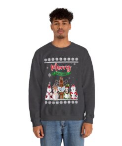 Reindeer Choir Singer Men's Ugly Christmas Sweatshirt