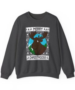 Moose Womens Ugly Christmas Sweatshirt