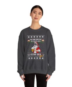 Alternative view of Festive Beer Funny Ugly Christmas Sweatshirt For Unisex