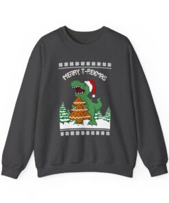 T-Rex Eating Christmas Cookies Christmas Sweatshirt Ugly