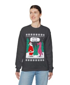 Santa Unicorn Fiction Ugly Christmas Sweatshirt Womens 11