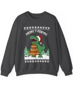 T-Rex Christmas Cookies Ugly Christmas Sweatshirt Womens