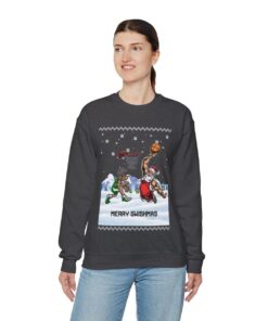Alternative view of Merry Swishmas Women's Ugly Christmas Sweatshirt