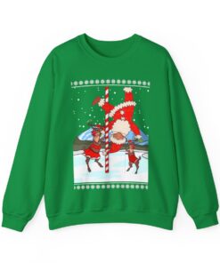 Alternative view of Santa North Pole Dancing With Reindeer Funny Ugly Christmas Sweater