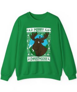 Moose Womens Ugly Christmas Sweatshirt