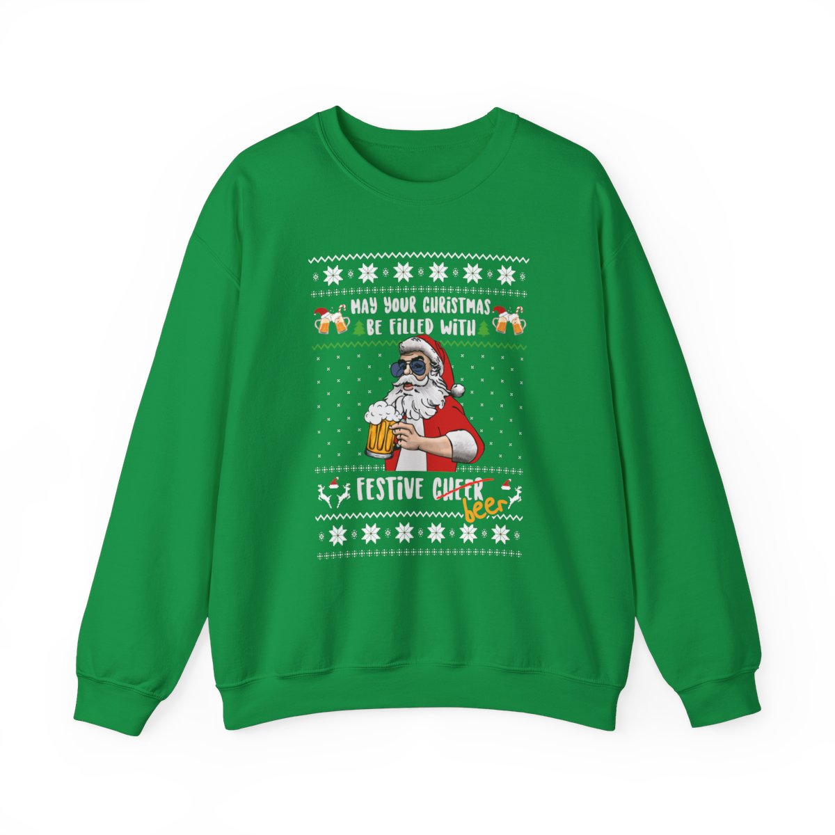Festive Beer Funny Ugly Christmas Sweatshirt For Unisex 12 Festive Beer Funny Ugly Christmas Sweatshirt For Unisex - Image 12