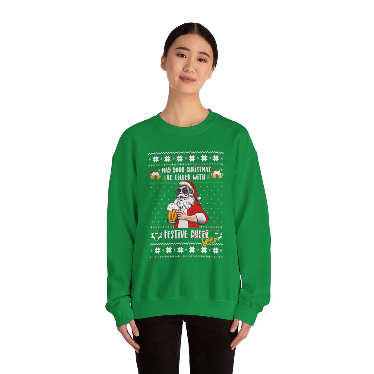 Festive Beer Funny Ugly Christmas Sweatshirt For Unisex 13 Festive Beer Funny Ugly Christmas Sweatshirt For Unisex - Image 13