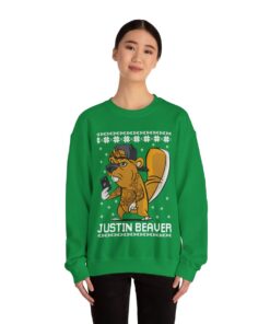 Justin Beaver Funny Ugly Christmas Sweatshirt For Women