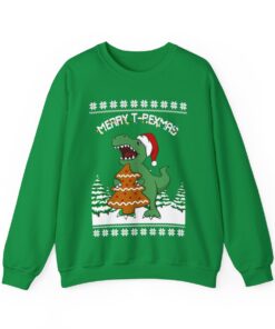 T-Rex And Christmas Tree Cookies Christmas Sweatshirt For Men