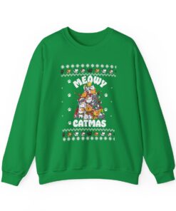 Meowy Catmas Christmas Sweatshirt Ugly For Unisex