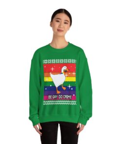 Happy Holiday LGBT Ugly Christmas Sweatshirt Womens
