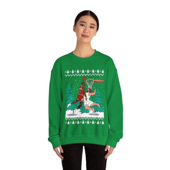 Michael Jordan Dunking Jesus Ugly Christmas Sweatshirt Womens