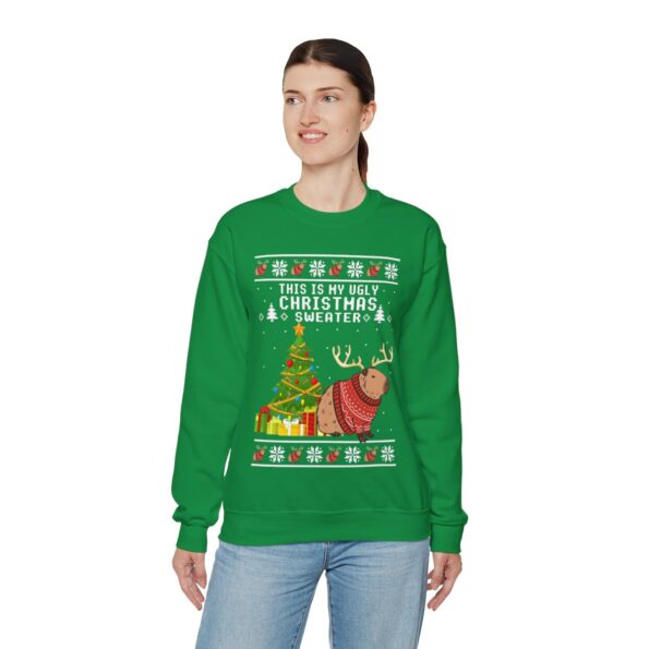 Capybara Christmas Tree Ugly Christmas Sweatshirt Womens