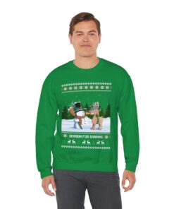 Alternative view of Naughty Reindeer Snowman Ugly Christmas Sweatshirts For Mens
