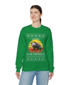 Possum Fake Death Ugly Christmas Sweatshirt Womens
