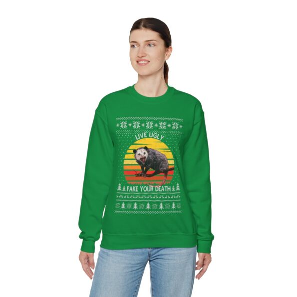 Possum Fake Death Ugly Christmas Sweatshirt Womens