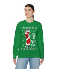 Ho Ho Ho Hold In One Santa Ugly Christmas Sweatshirt Womens