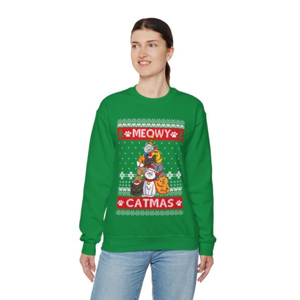 Cat Ugly Christmas Sweatshirt Womens