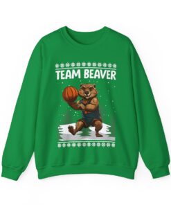 Alternative view of Team Beaver Christmas Sweatshirt For Men