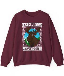 Moose Womens Ugly Christmas Sweatshirt