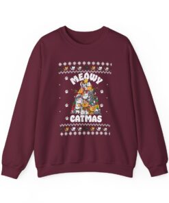 Meowy Catmas Christmas Sweatshirt Ugly For Unisex