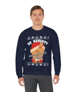 Alternative view of Save Santa A Trip Naughty Men's Ugly Christmas Sweatshirt